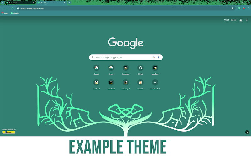 A screenshot of a Chrome Theme.